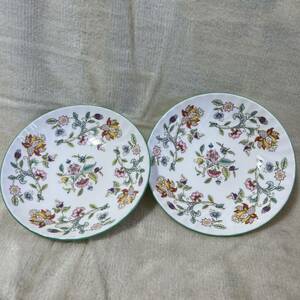 C1038 MINTON ミントン HADDON HALL ハドンホール プレート 2枚セット 深皿 洋食器 花柄