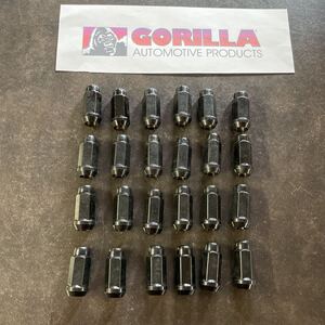 GORILLA ホイルナット　 M14x1.5 HEX19 全長48mm ブラック24個セット レクサス　ランクル　④