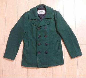 38 良品 SCHOTT 740 ピーコート U.S. 740N PEA JACKET 米国製 753US 日本別注 ショット US 740N Pコート 緑 グリーン