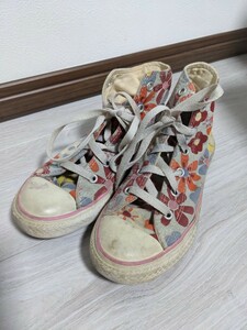 古着 CONVERSE コンバース 20cm ALLSTAR オールスター 花柄 キッズ 子ども スニーカー 