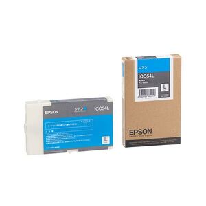 【新品】(まとめ) エプソン EPSON インクカートリッジ シアン Lサイズ ICC54L 1個 〔×10セット〕