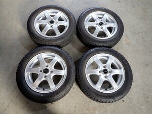 YS12524【送料無料155/65R14】N-BOX タント スペーシア サクラ デリカミニ 中古スタッドレス ★14×4.5J 100/4H ET45★1円スタート