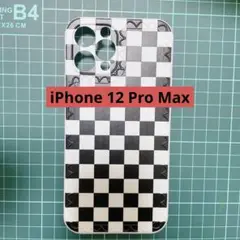 ★未使用❤️美品　iphone12promax  ケース　チェック　モノトーン