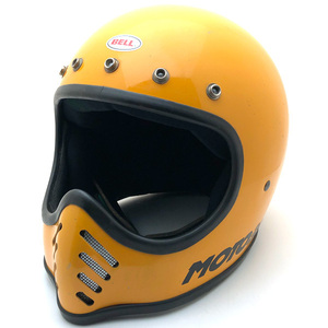 送料無料 BELL MOTO3 YELLOW 58cm/ベルモト3ビンテージヘルメット黄イエローvmxオフロードフルフェイスヘルメットstarモトスター480smoto