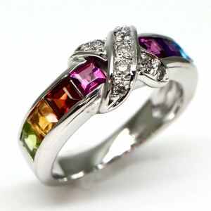 ソーティング付き!!＊K18 天然ガーネット/天然ダイヤモンドリング＊N 約5.1g 10.5号 diamond garnet ring jewelry ED8/ED8