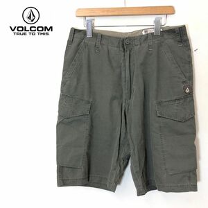 1S2228-F◆ VOLCOM ボルコム カーゴショーツ ハーフパンツ ボトムス ◆ size32 コットン100 グリーン 古着 メンズ 春夏