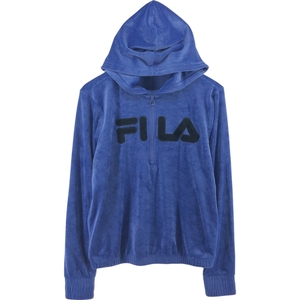 古着 フィラ FILA ハーフジップ ベロアパーカー レディースS相当 /eaa510755