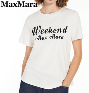 秋冬新作30%OFF　マックスマーラ　Max Mara　コットン　プリントＴシャツ　エクル　Lサイズ　【送料無料】