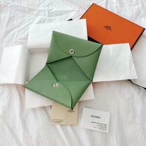 新品HERMES カードケース カルヴィ ヴェール・クリケ