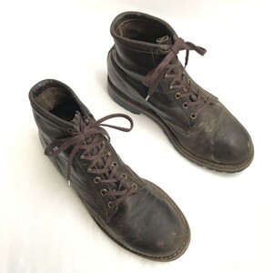 90s/USA製/Vintage☆チペワ/Chippewa☆白タグ/オイルドレザー/ワークブーツ【8.5/26.5/茶/brown】ビブラム/Leather/Boots/shoes◇bWB115-9