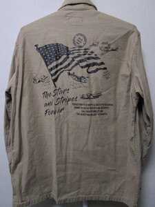 AVIREX LONG SLEEVE FATIGUE SHIRT・XL（アヴィレックスファティーグ長袖シャツジャケットワッペンプリントU.S.ARMY）