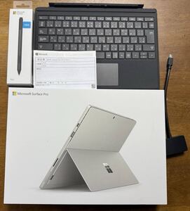 【美品】Surface Pro 6 12.3インチ Core i5 メモリー8GB ストレージ256GB プラチナ KJT-00027 純正タイプカバー・純正Surface Pen付き