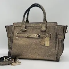 ✨激レアカラー✨良品✨COACH コーチ スワッガー27 ハンドバッグ ゴールド