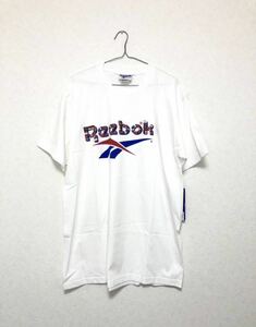 新品 米国製 Reebok Tシャツ L 白 MADE IN USA 半袖Tシャツ プリントTシャツ 国旗 リーボック USサイズ