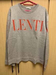 正規 20SS VALENTINO ヴァレンティノ 赤 ロゴ クルーネック スウェット シャツ 灰 L UV3MF05N5FP