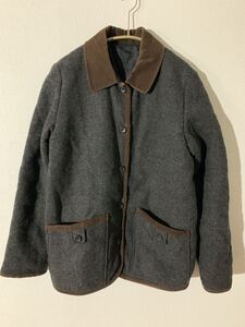 CHILD WOMAN リバーシブル中綿コート 毛90％ フリーサイズ〈古着 美品 used〉グレー チャイルドウーマン アンビデックス B36