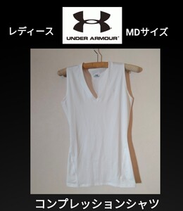 アンダーアーマー コンプレッション タンクトップ ノースリーブシャツ レディース　MDサイズ under armour Mサイズ　アンダーシャツ