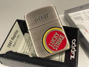 1円 zippo 新品 LUCKY STRIKE 1941REPLICA 限定品 ラッキーストライク シルバー 両面デザイン Zippoオイルライター喫煙グッズ ジッポー 