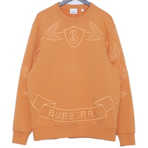 BURBERRY エンブロイダリーオークリーフクレストコットンスウェットシャツ トレーナー Mサイズ オレンジ 8063202 バーバリー Sweatshirt