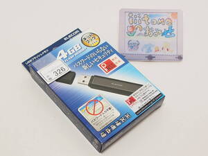 ◆小物0326◆ USBフラッシュメモリ　4GB　USB2.0／1.1 (MF-NU2A04GBK) ELECOM エレコム 未開封品 ～iiitomo～