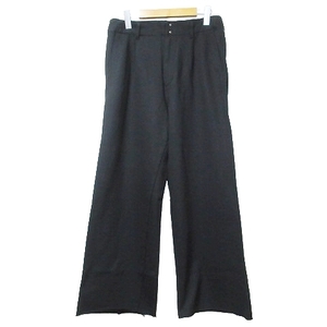 ダブルジェイケイ wjk 美品 wide sweat slacks pants 5179 ワイド スラックスパンツ 1タック カットオフ 裏毛 M 黒 ブラック X メンズ