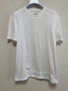 メゾンマルジェラ Maison Margiela 14 半袖Tシャツ 15SS 鹿の子切替Tシャツ カットソー 白×アイボリー 44 Maison Martin Margiela