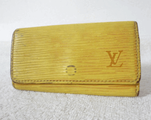 ルイ・ヴィトン　LOUIS VUITTON　エピ　レザー　黄色　４連　キーケース