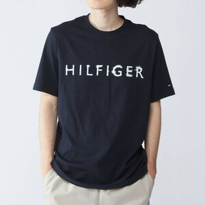 [新品] TOMMY HILFIGER トミーヒルフィガー Tシャツ フェードロゴTシャツ フラッグロゴ ネイビー Mサイズ