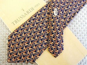 ♪33939D♪状態並品【皮 金具 柄】トラサルディ【TRUSSARDI】ネクタイ