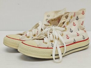 [16B-64-013-1] CONVERSE コンバース オールスター ハイカットスニーカー いかり柄 マリン サイズ23cm ホワイト