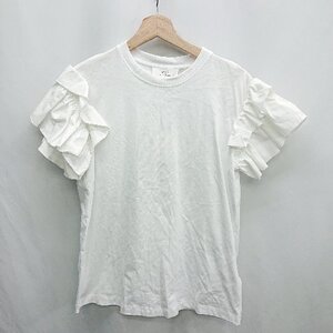 ◇ ⊂ ◎●未使用● VVB フリル袖 半袖 Ｔシャツ サイズXS ホワイト レディース E