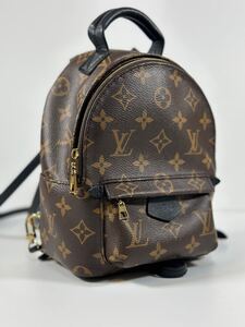 LOUIS VUITTON ルイ ヴィトン モノグラム パームスプリングス バックパック MINI ミニリュック レザー ブラック 黒　M44873 質屋鑑定済