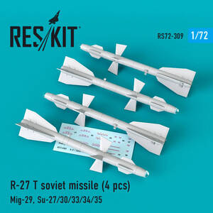 ◆◇RESKIT【RS72-0309】1/72 ロシア空軍R-27T アラモ 赤外線誘導中距離空対空ミサイル(4個入)◇◆　