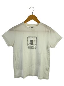 Courreges◆Tシャツ/40/コットン/WHT/ロゴ