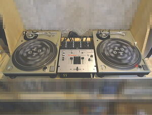 中古 DJ機材3点セット テクニクス ターンテーブルSL1200-MK3D2台 べスタックスPMC-05PRO3VCAミキサー1台 現状品 作動確認済 傷汚訳有箇所