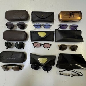 A442-I71-488 POLICE LAGERFELD JEAN PALL GAULTIER GIORGIO EMPORIO ARMANI etc サングラス 9点セット ケース付き