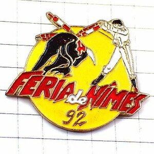 ピンバッジ・ニームの闘牛場と闘牛士ローマ遺跡 FERIA NIMES◆フランス限定ピンズ◆レアなヴィンテージものピンバッチ