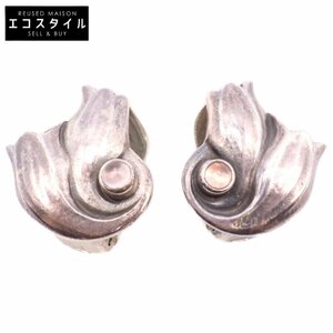 GEORG JENSEN ジョージジェンセン 925S ローズクォーツ 1999 イヤー イヤリング ピンク/シルバー レディース