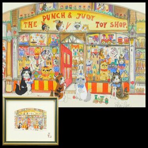 ダイアン・エルソン(Diane Elsorl)PUNCH&JUDY TOY SHOP オリジナル原画 額装(証明書付)専用箱 黄袋 長期保管品AC24060925