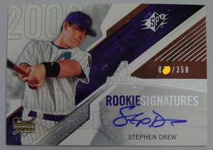 スティーブン・ドリュー 直筆サイン STEPHEN DREW AUTO RC 2006 UPPER DECK SPX ROOKIE SIGNATURES AUTOGRAPH 350枚限定 トレカ カード