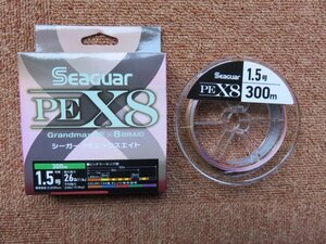 シーガーＰEエックスエイト　PEX8　1.5号　300m　(パッケージが色褪せ)