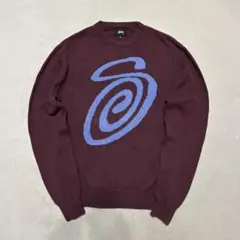 【希少】19AW Stussy Curly s Knit バーガンディ XL