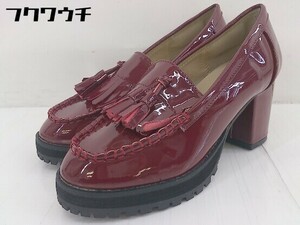 ◇ OLIVE des OLIVE オリーブ デ オリーブ Uチップ チャンキーヒール ローファー パンプス サイズS レッド レディース