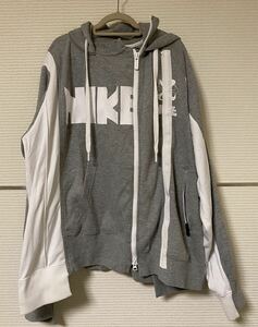 NIKELab x sacai WMNS Double Zip Hoodie/パーカー/グレー /サイズL【USED】