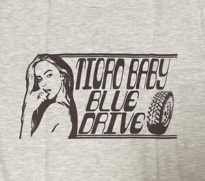 【SALE】Blue drive ガールプリントTシャツ　ticro サイケデリックTシャツsオートミール