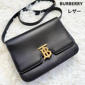 定番バーバリーBURBERRY レザーショルダーバッグ　TB 現行　革製品　製造国イタリア　バック　鞄　カバン　かばん　