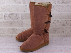 MG028◆レディース【Aussie Lambs UGG】シープスキンブーツ 赤茶 8 25.5cm