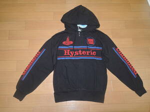 新品 ヒステリックグラマー HYSTERIC GLAMOUR ジップ パーカー S 黒 薄手スウェット ガール