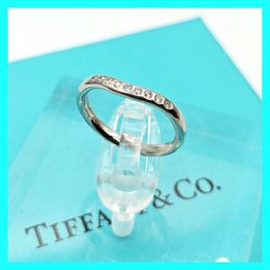 【最終値下げ】TIFFANY&Co. ティファニー カーブ ド バンド リング 9P 9ポイント Pt950 プラチナ アクセサリー ジュエリー 指輪 