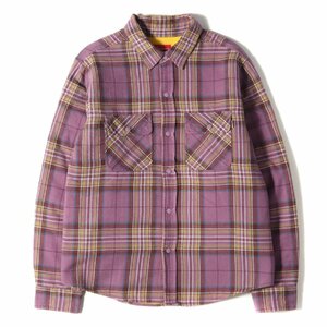 Supreme シュプリーム シャツ パイルライニング チェック フランネルシャツ Pile Lined Plaid Flannel Shirt 18AW ダスティーパープル S